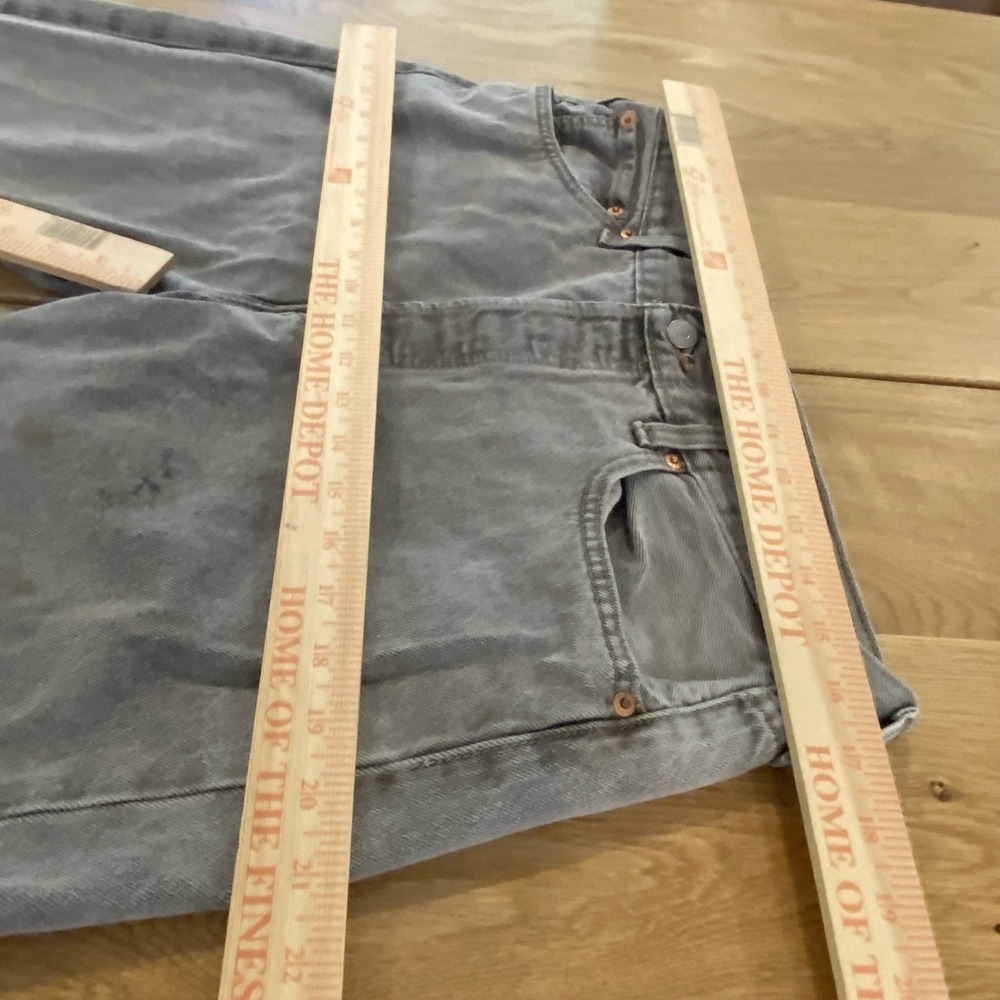 Levi 501 Original Fit Gray Wash Men's 32 Straight Leg Denim Button Fly Distress* - Picture 8 of 16